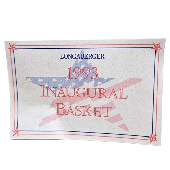 Longaberger 1993 Inaugural Basket Set Signed Red White Blue Americana USA Stars - Picture 9 of 13
